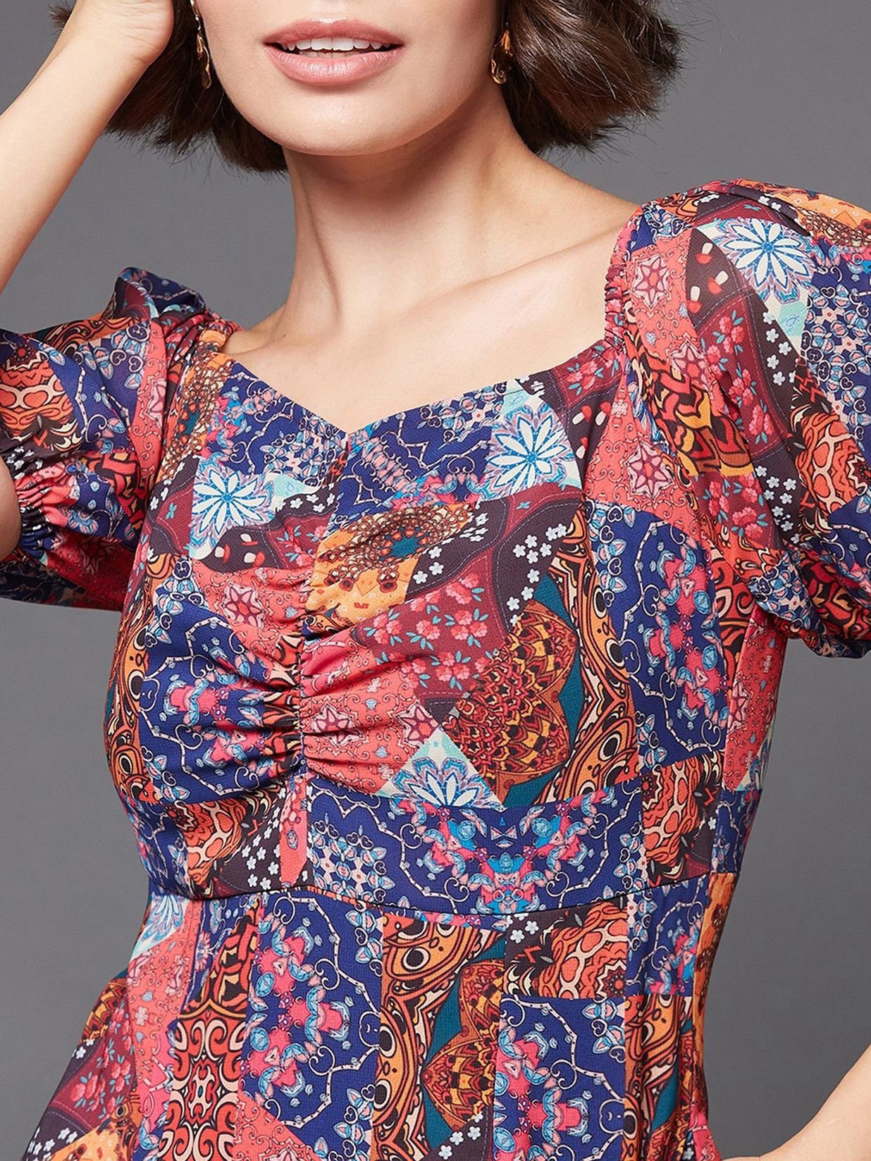 Summer Collection: Premium Patch Printed Georgette Dress - Image 3
