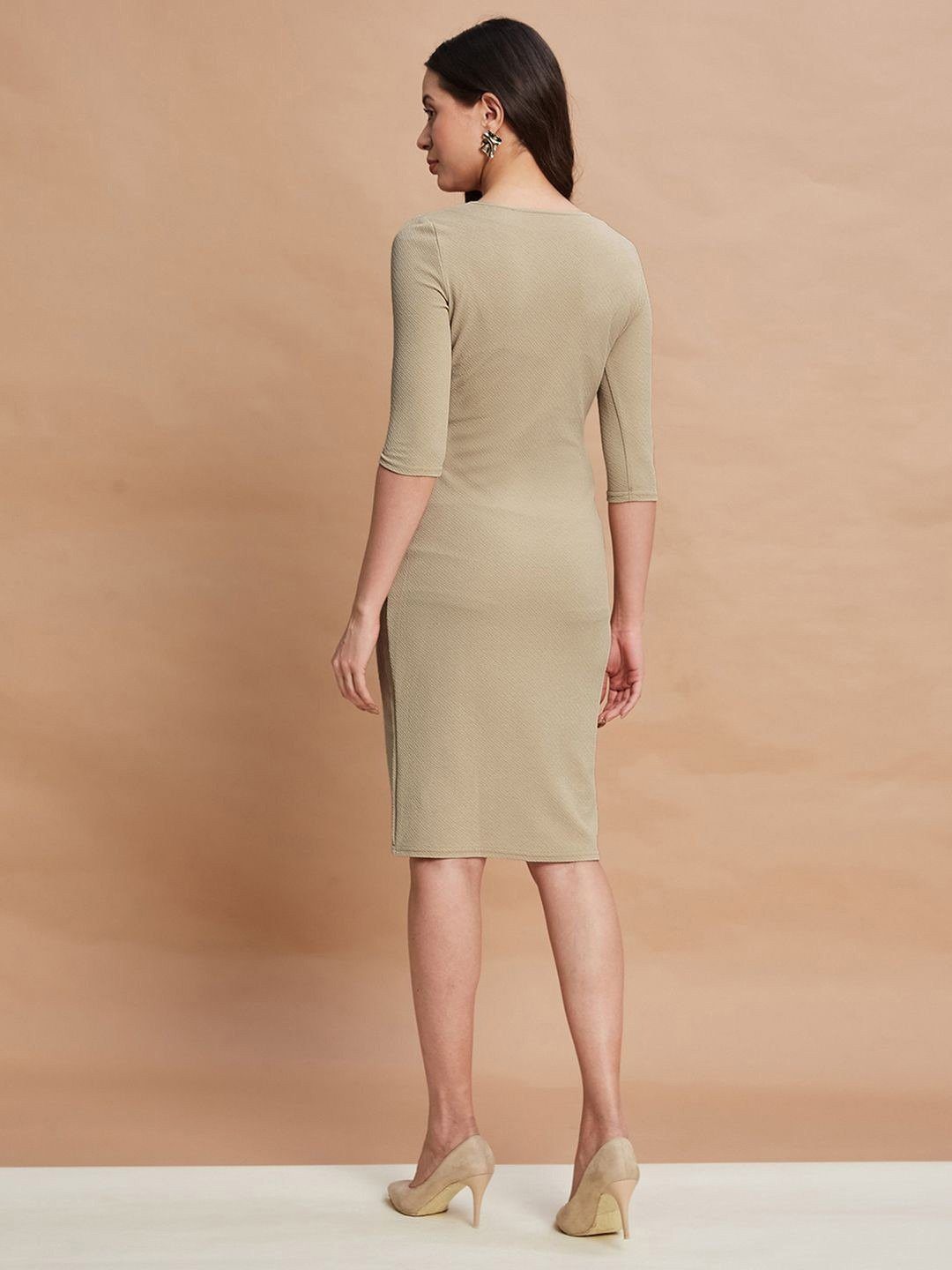 Corporate Beige Sheath Dress - Image 5