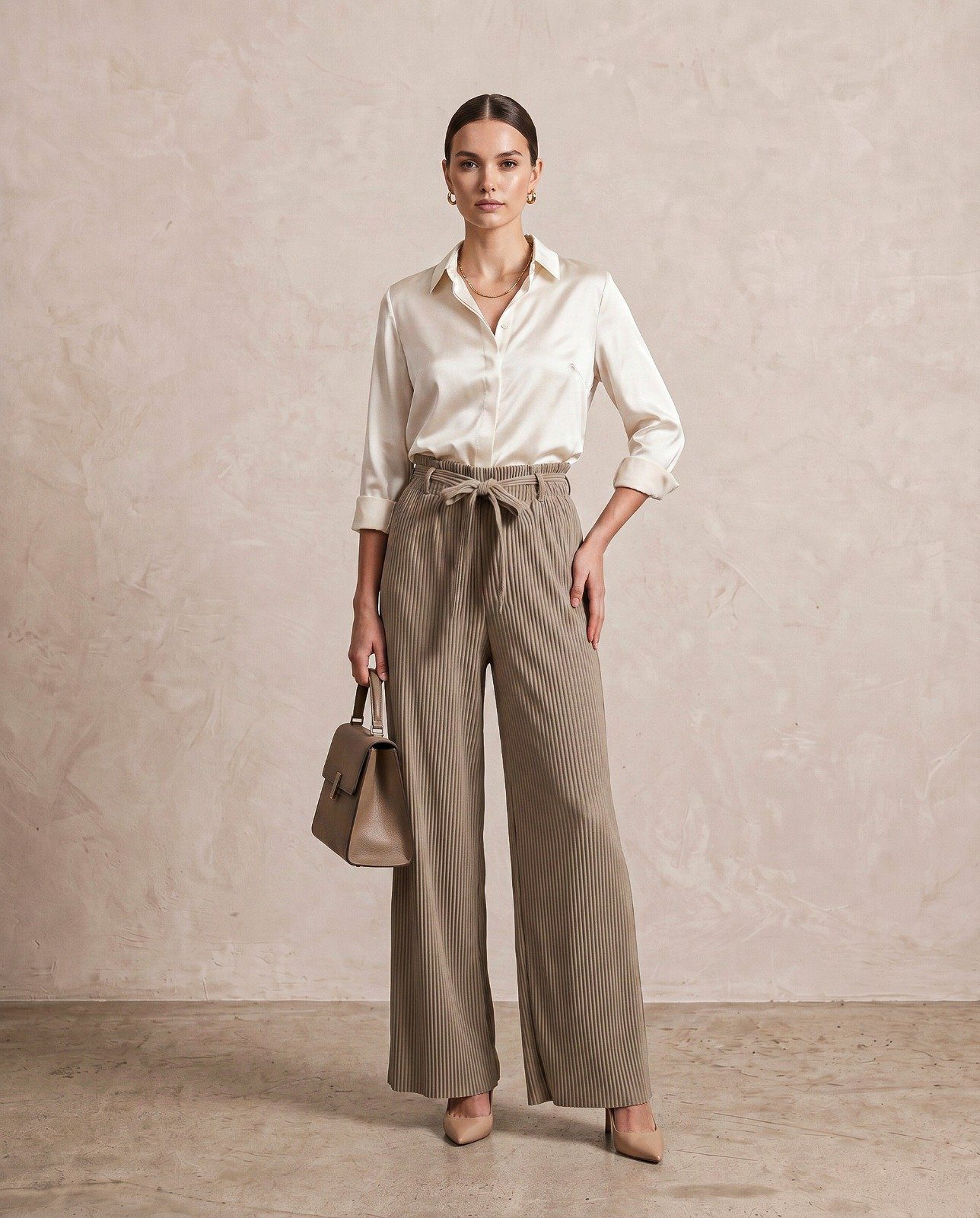 Plisse Belted Elasticated Trousers - Image 3