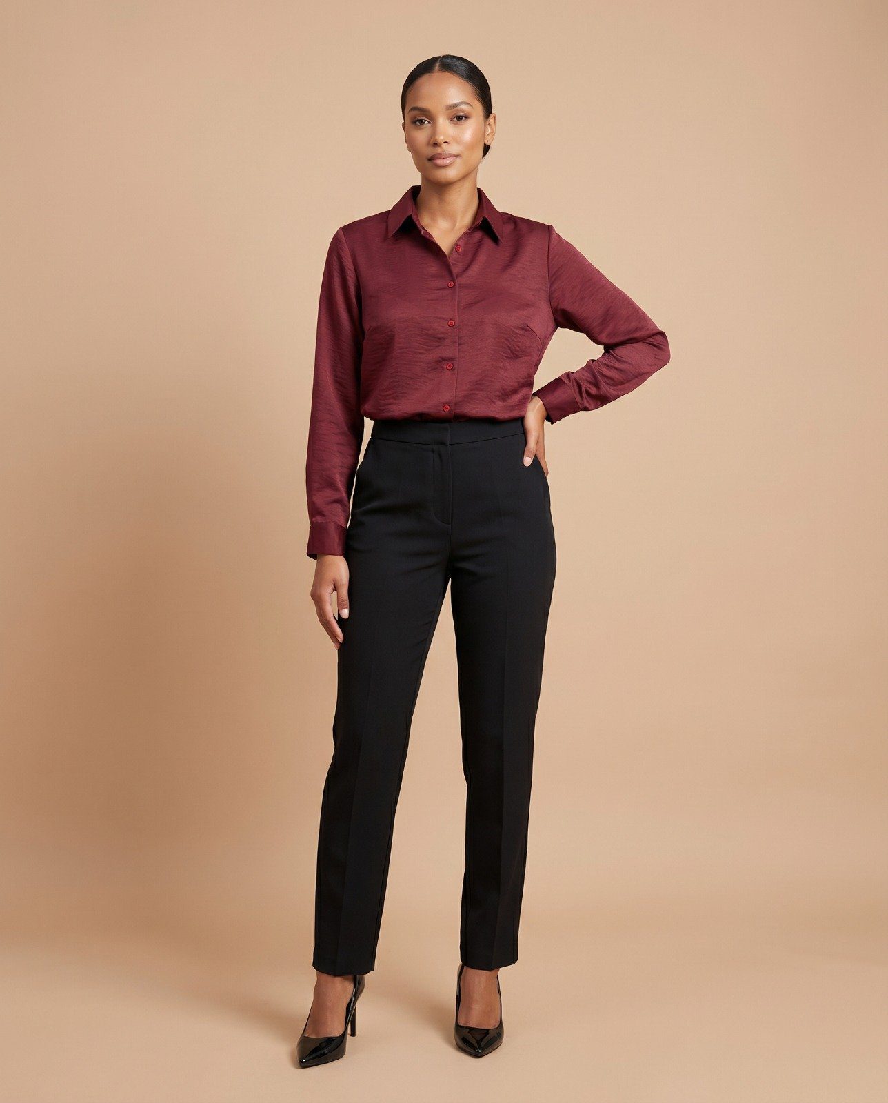 Chic Formal Warm Satin Blend Shirt
