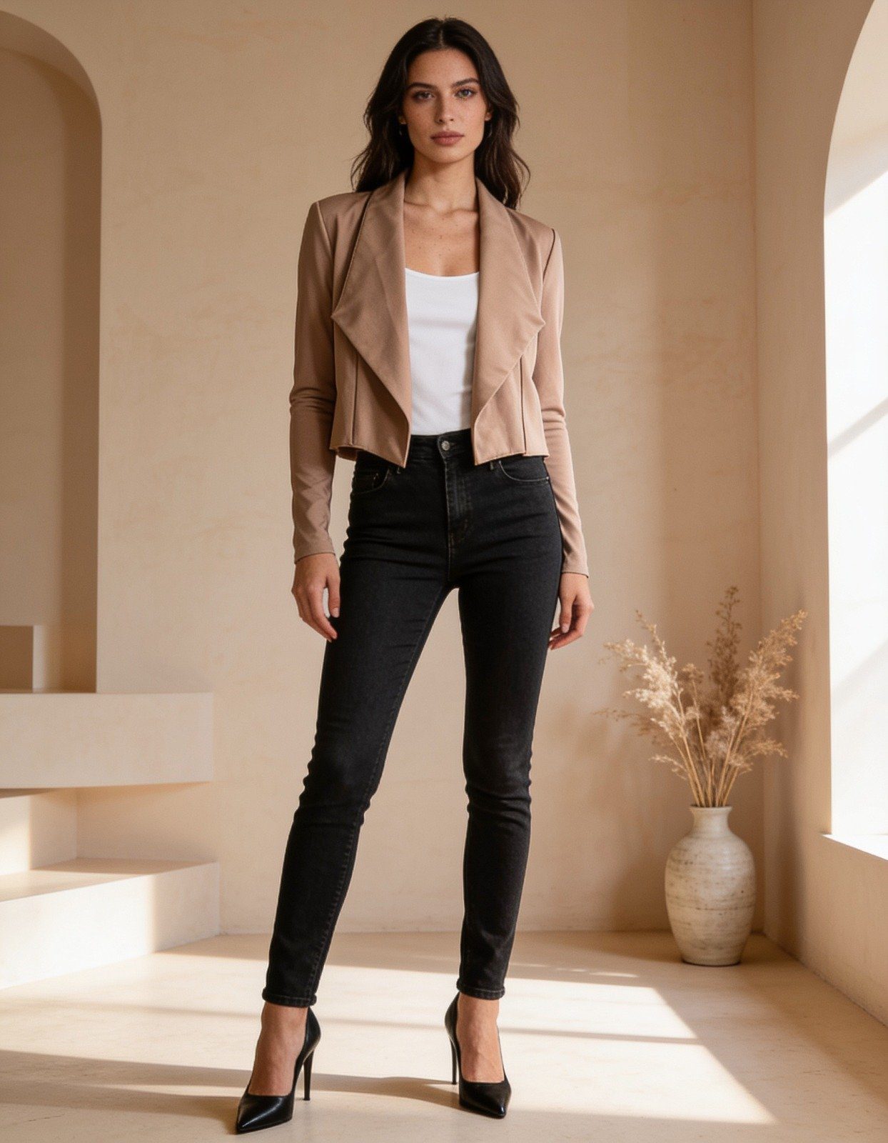Stylish Front Open Blazer - Image 2