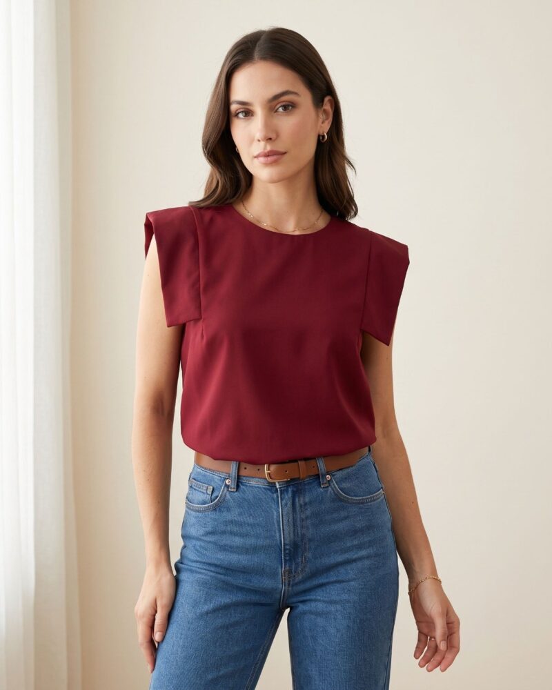 Polished Monochrome Cap Sleeved Boxy Top