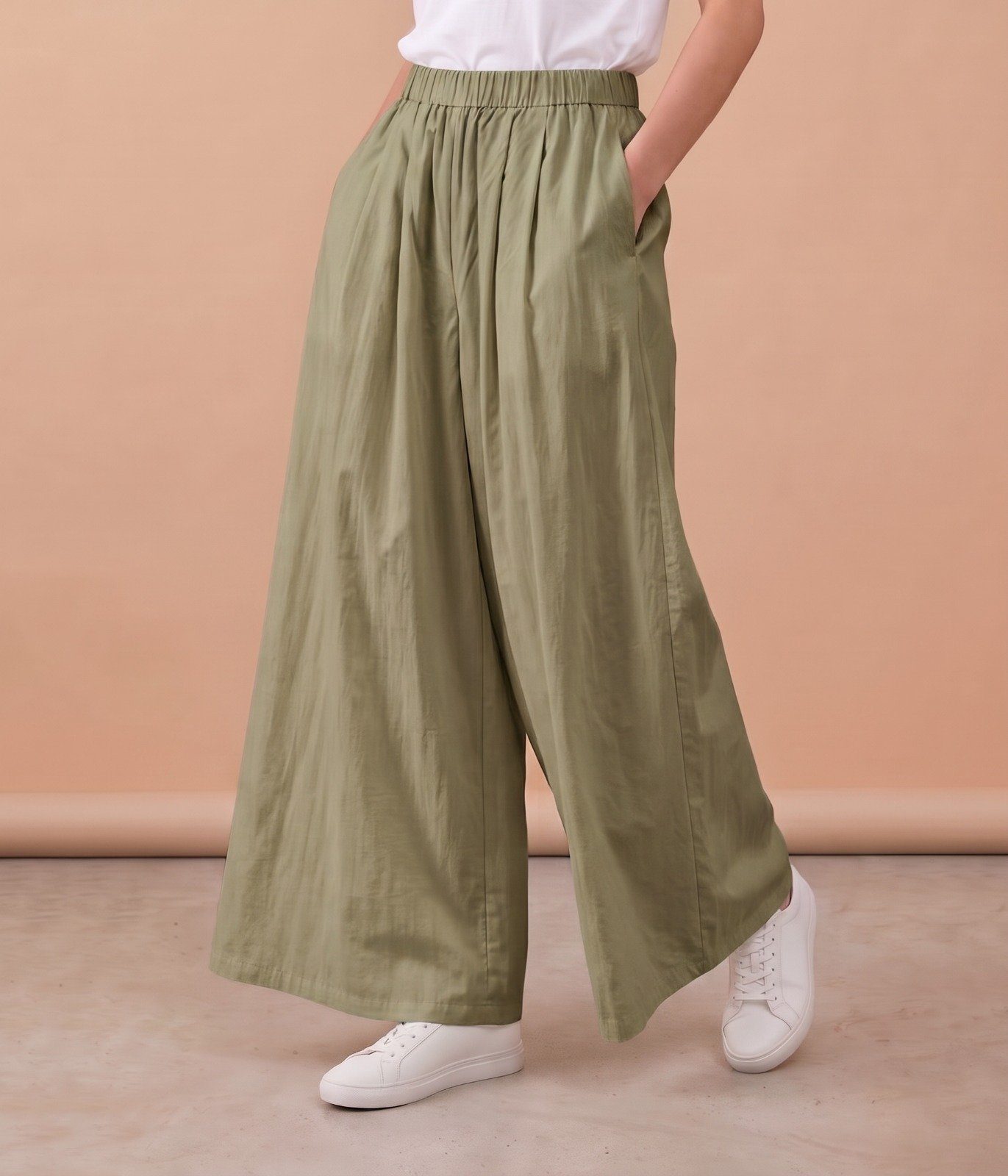Korean Wide Leg Trousers with Pockets - Image 3