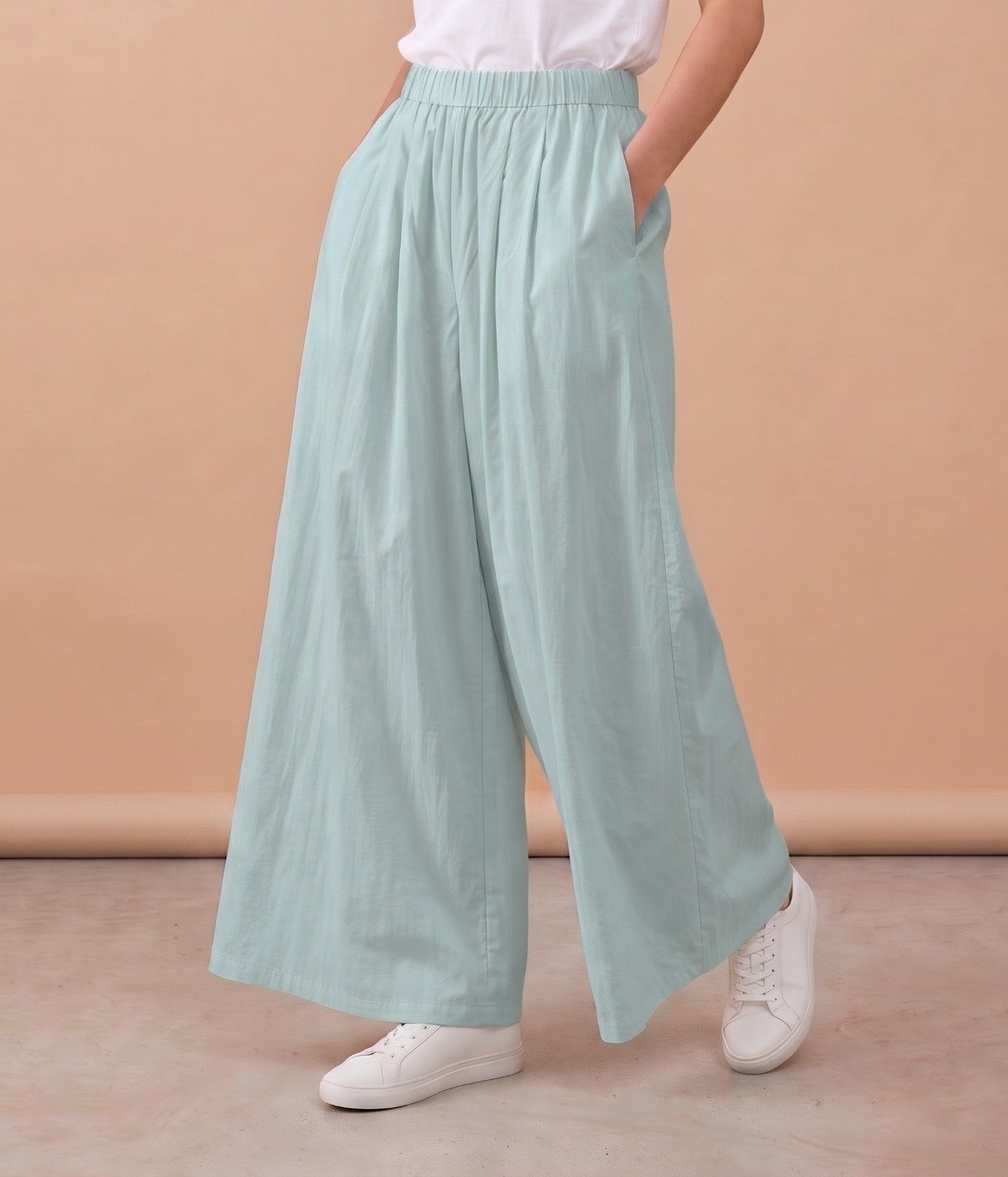 Korean Wide Leg Trousers with Pockets - Image 4