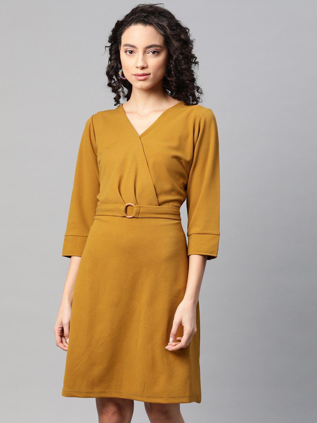 4610145 Black-Mustard Velour Dress