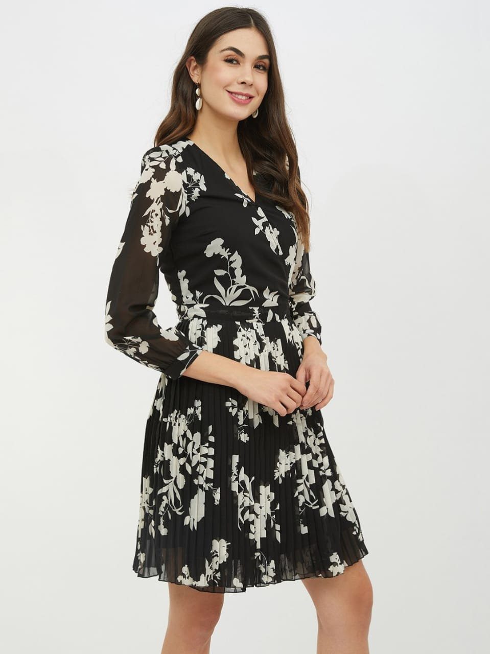Pauletta Wrap Dress Offwhite Patterned