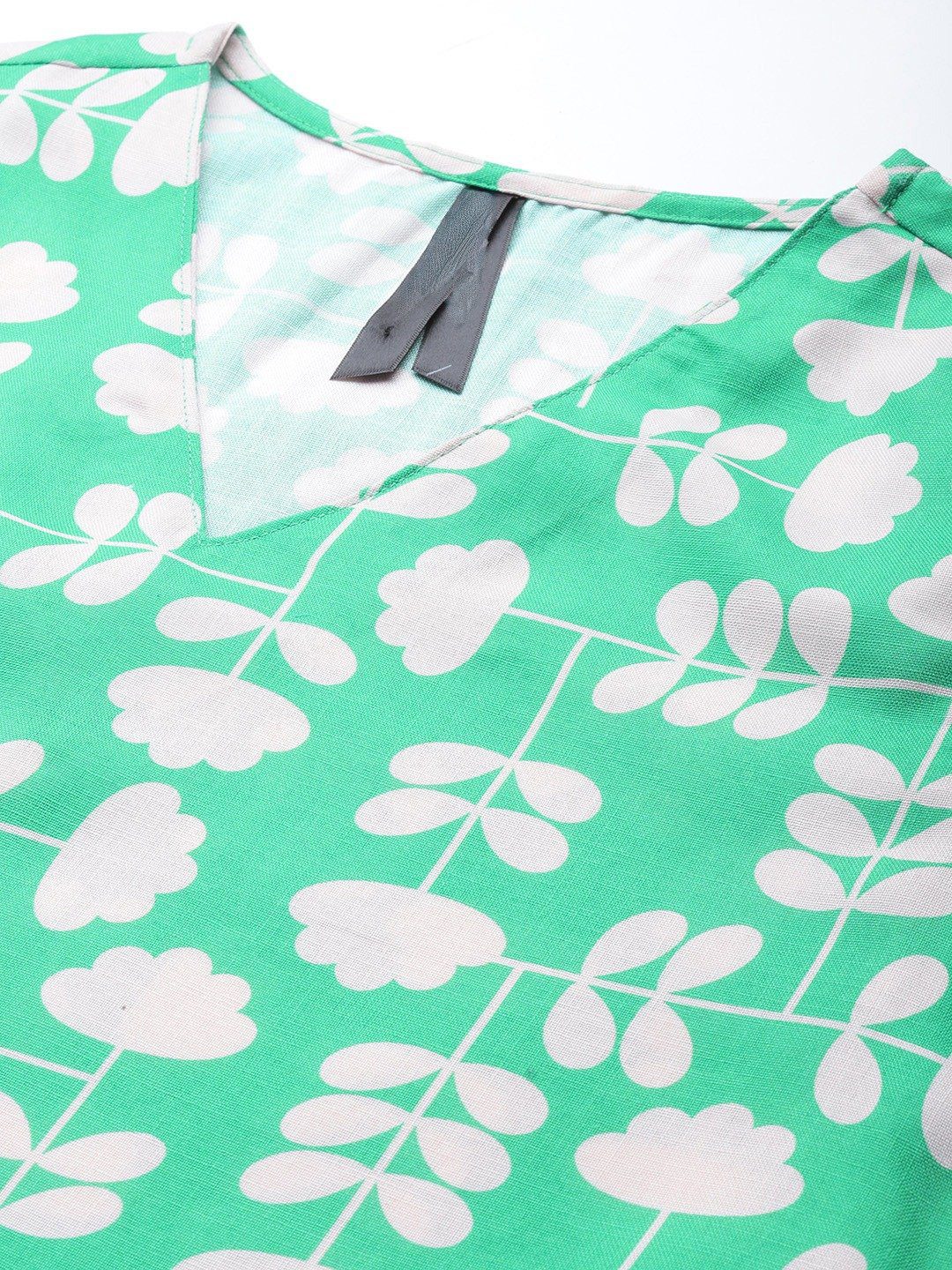 Green Floral Cotton Top - Image 5