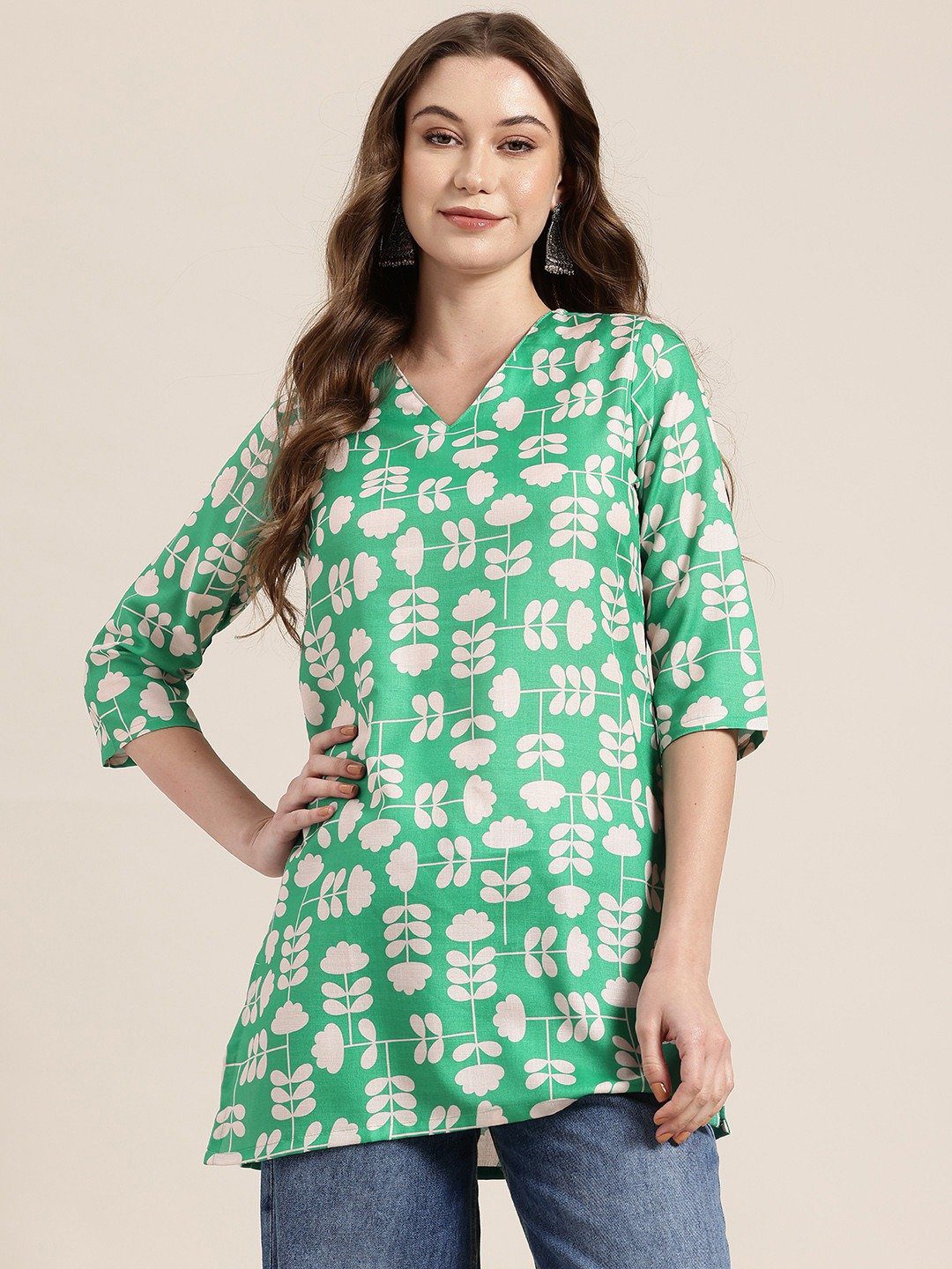 Green Floral Cotton Top - Image 2