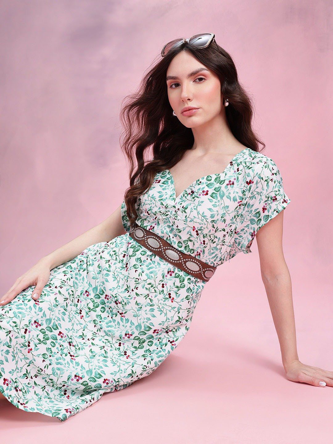 Green and Red Light Flowy Dress - Image 4