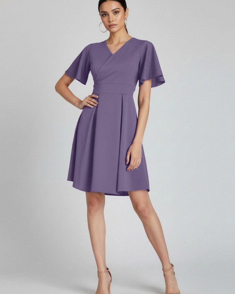 Chic Formal Lilac Flowy Dress