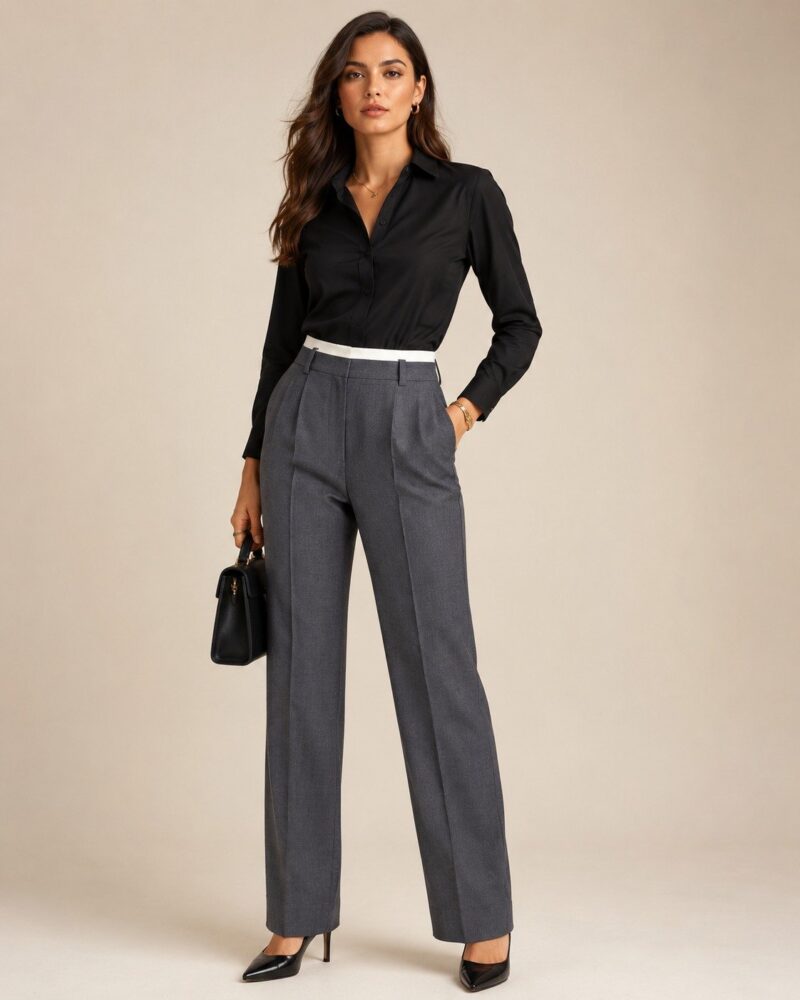 Formal Tailored Straight Leg Trousers